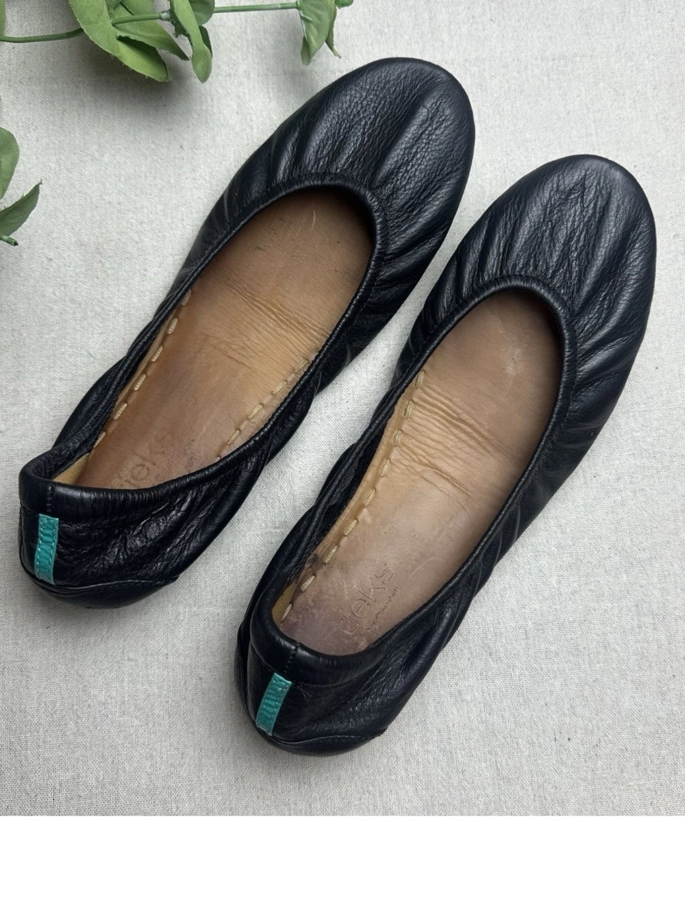 Tieks by Gavrieli Size 9 Foldable Ballet Flats Black Leather